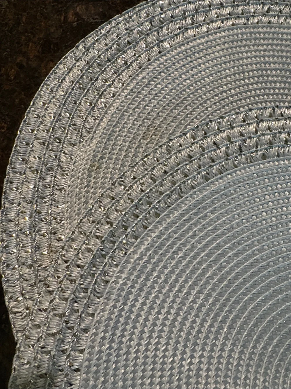 Six Light Blue Woven Round Placemat - Set-Ready Dining Accent